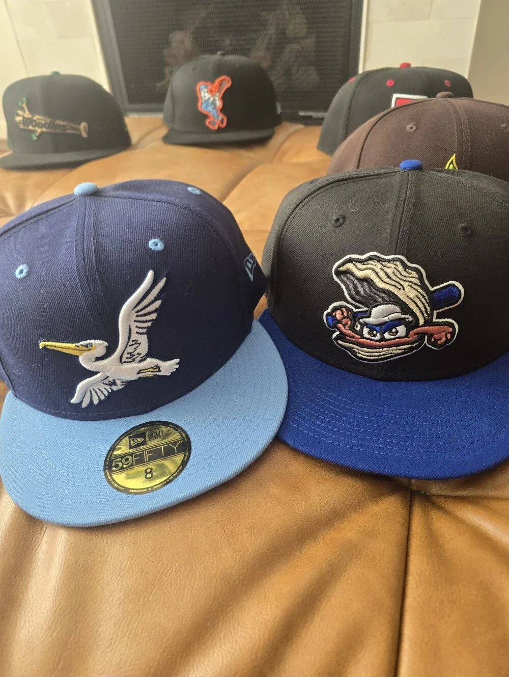 Lot Of 10 New Era 5860 MiLB Minor League Baseball Size 8 Hats